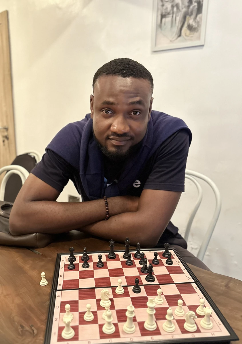 Bright playing chess