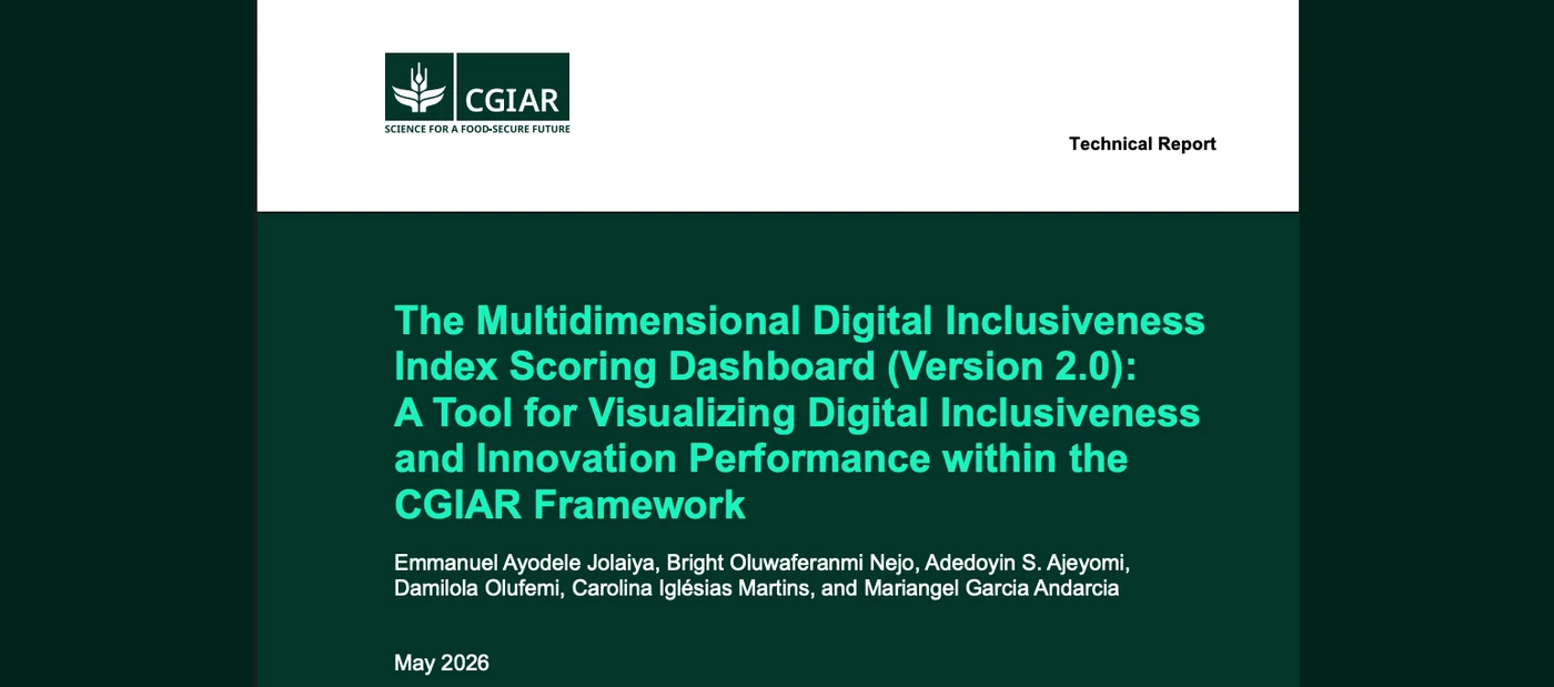 Cover of the CGIAR Multidimensional Digital Inclusiveness Index technical report