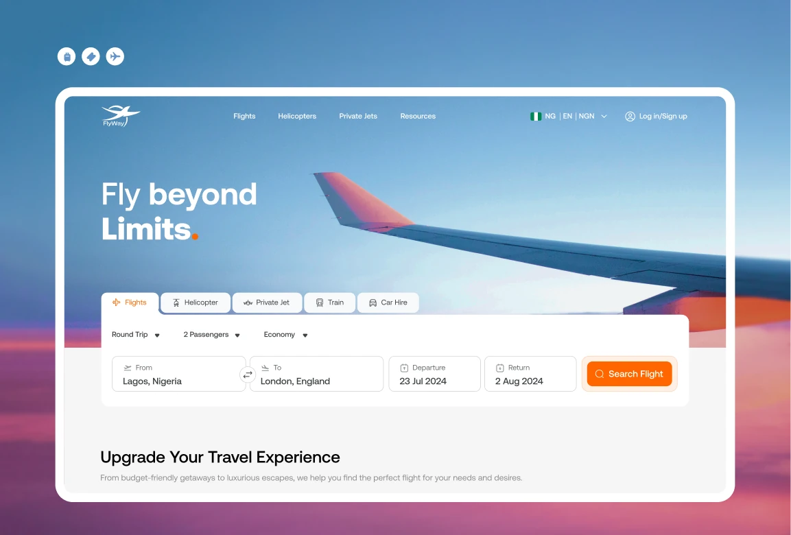 Flyway — luxury flight booking web app